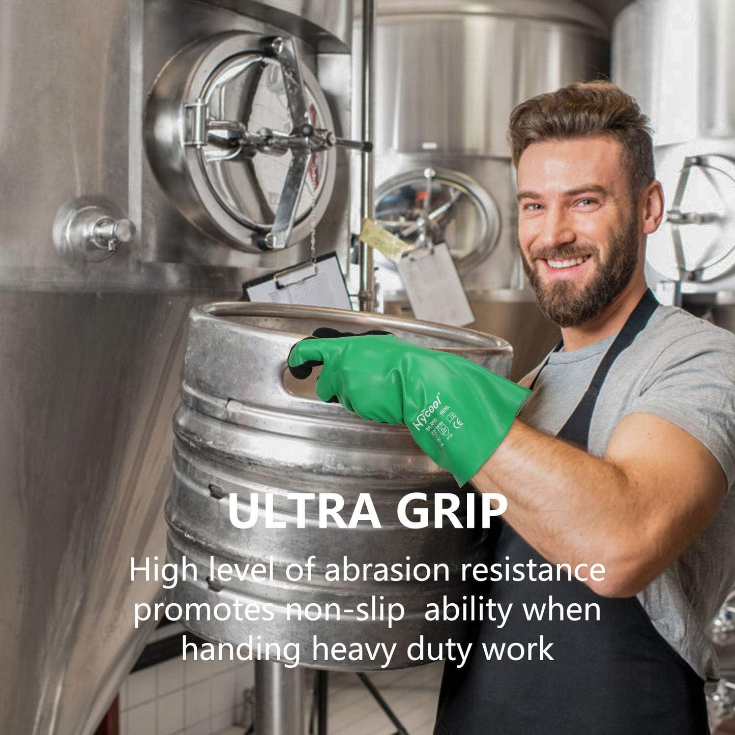 Nitrile Coating Chemical Resistant Gloves 1Pair