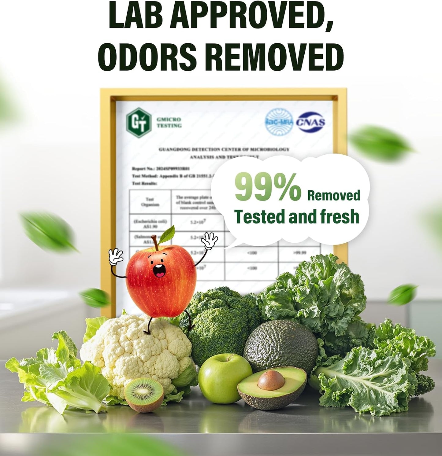 Fridge Deodorizer, 10-Year Odor Eliminator for Refrigerator, No Refills or Fragrance, More Effective Than Charcoal Air Purifiers-Green