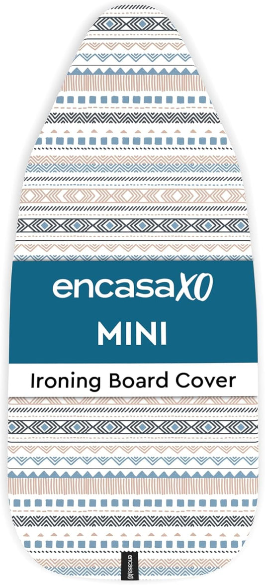 Encasa XO Ironing Board Cover and Pad 28"x12" - Thick 3mm Felt Padding, Drawstring Tightening & Lock, Easy Fit, Scorch & Stain Resistant, Fits Mini Ironing Board - Aztec
