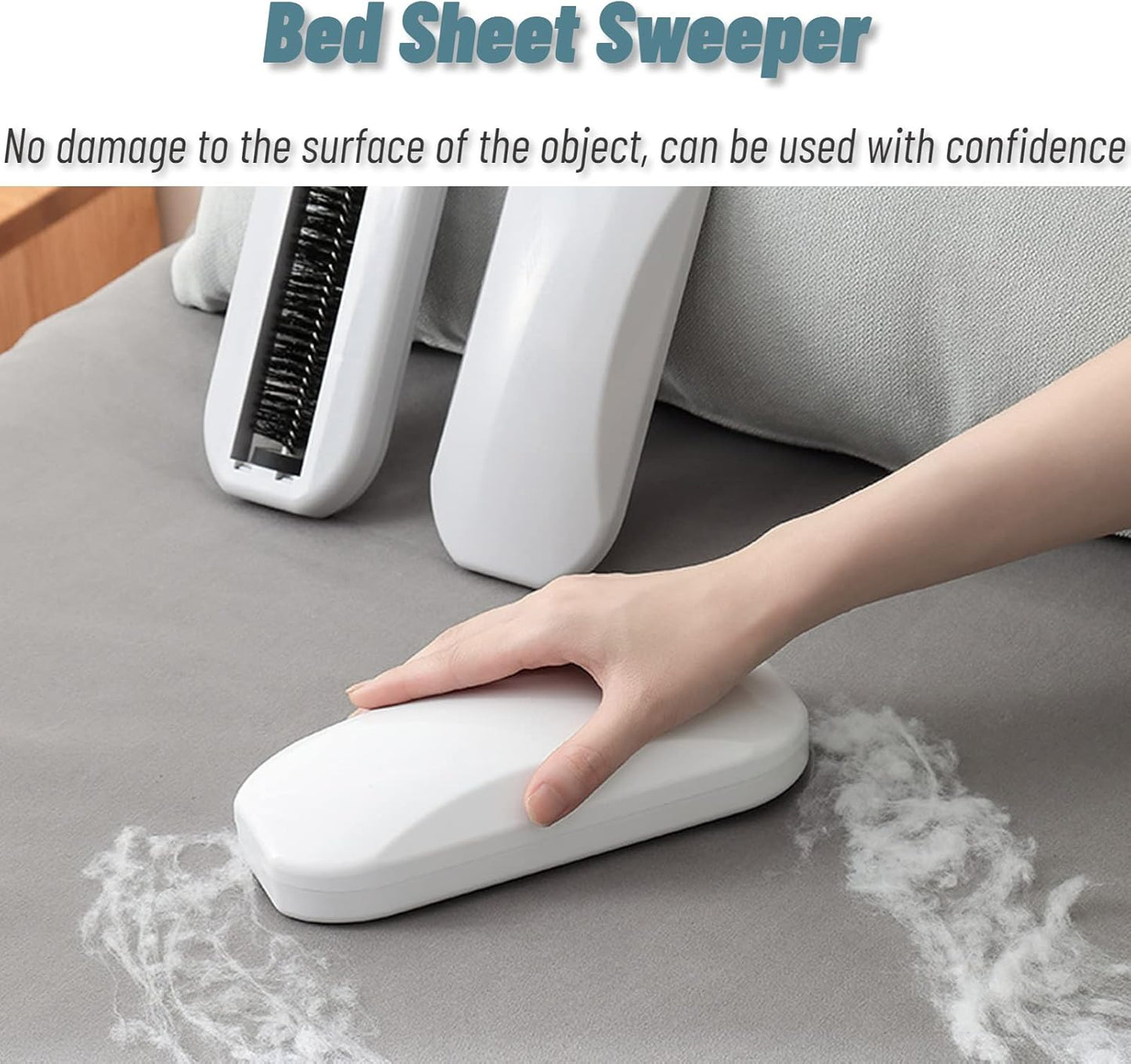 Handheld Crumb Sweeper, Carpet Sweeper Cleaner with Garbage Collection Nutshell Soft Debris Collector, Reusable Table Sweeper for Table, Mat, Bed Sheets, Sofas