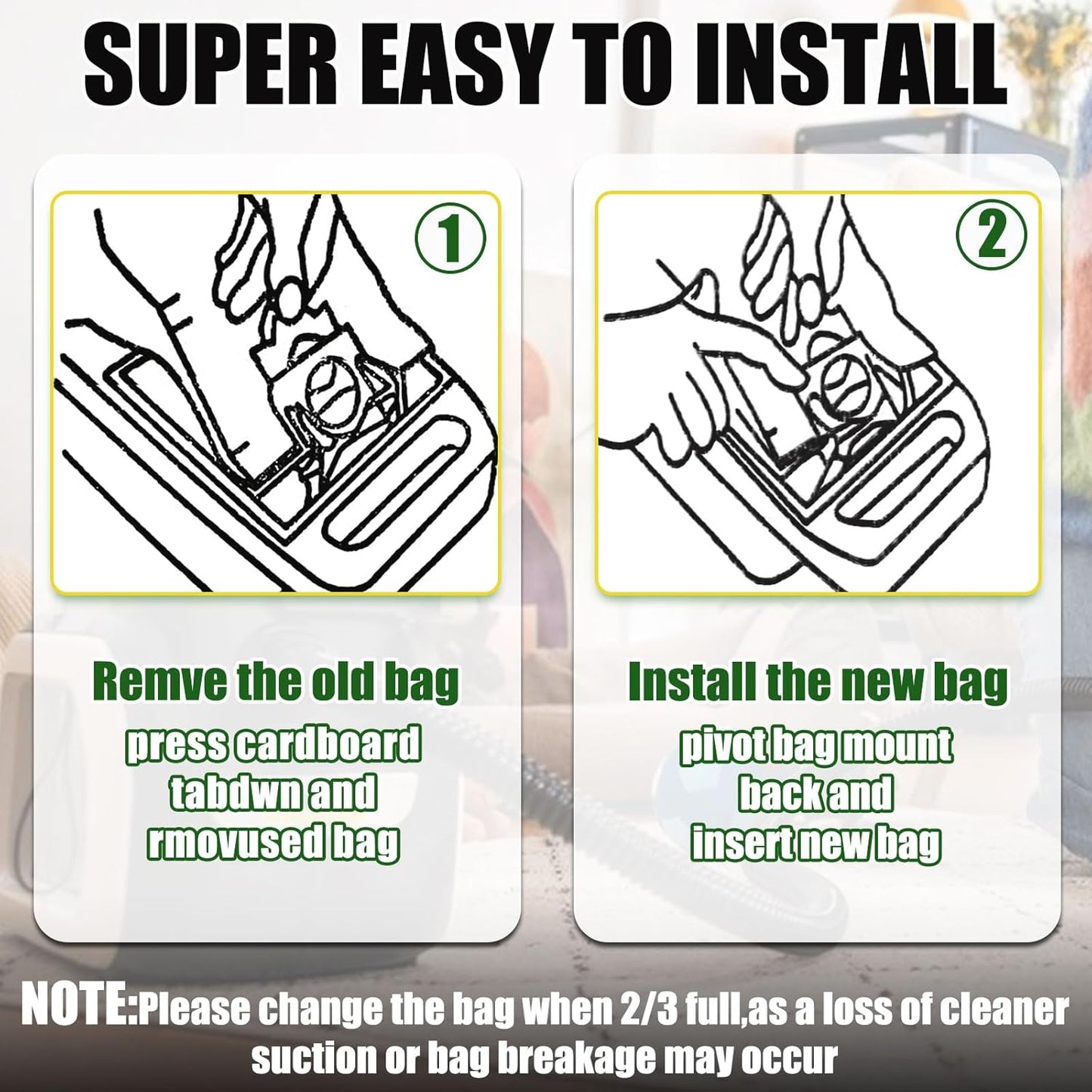 30 Pack Vacuum Cleaner Bags Fit for Kenmore Canister Type C/Q 5055 50555 50557 50558 and Pana·sonic Type C-5 C-18, 200 Series, 400 Series, 600 Series, 700 Series, 800 Series (30 Pack)