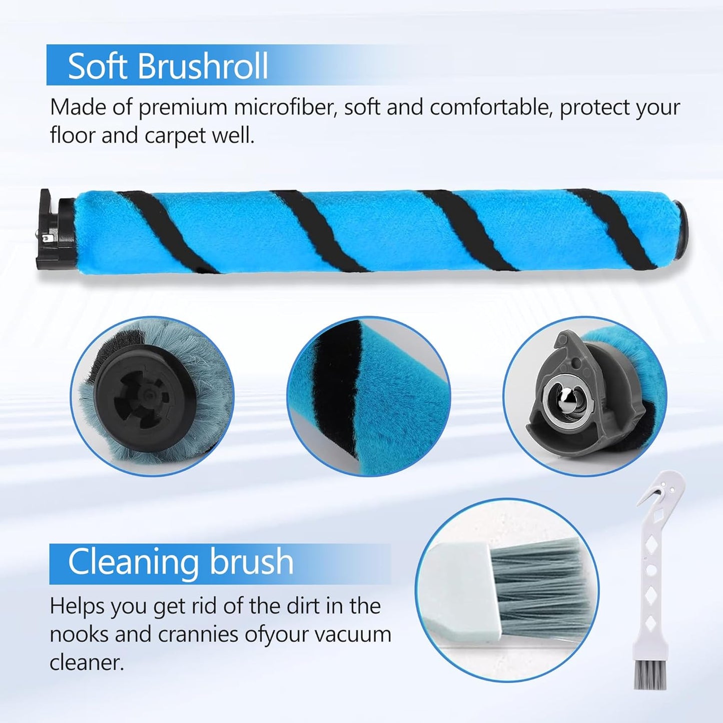 Soft Brushroll Replacement Parts for Shark Vertex DuoClean Vacuum AZ2002 AZ1500 AZ1810 LA455 LA502 UV850 Accessories, Part # 1483FC2000