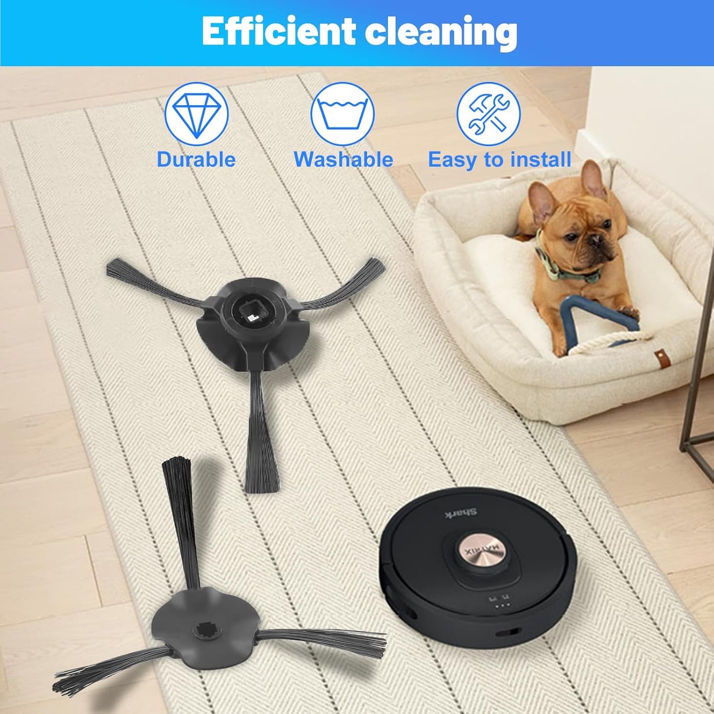 Side Brush for Shark Matrix Robot RV2310, RV2310AE, AV2310, AV2310AE, RV2300, RV2300S, RV2320S, UR2350AE RV2310cdus, UR235BCDUS Vacuum Cleaner Brush Replacment-4 Pack