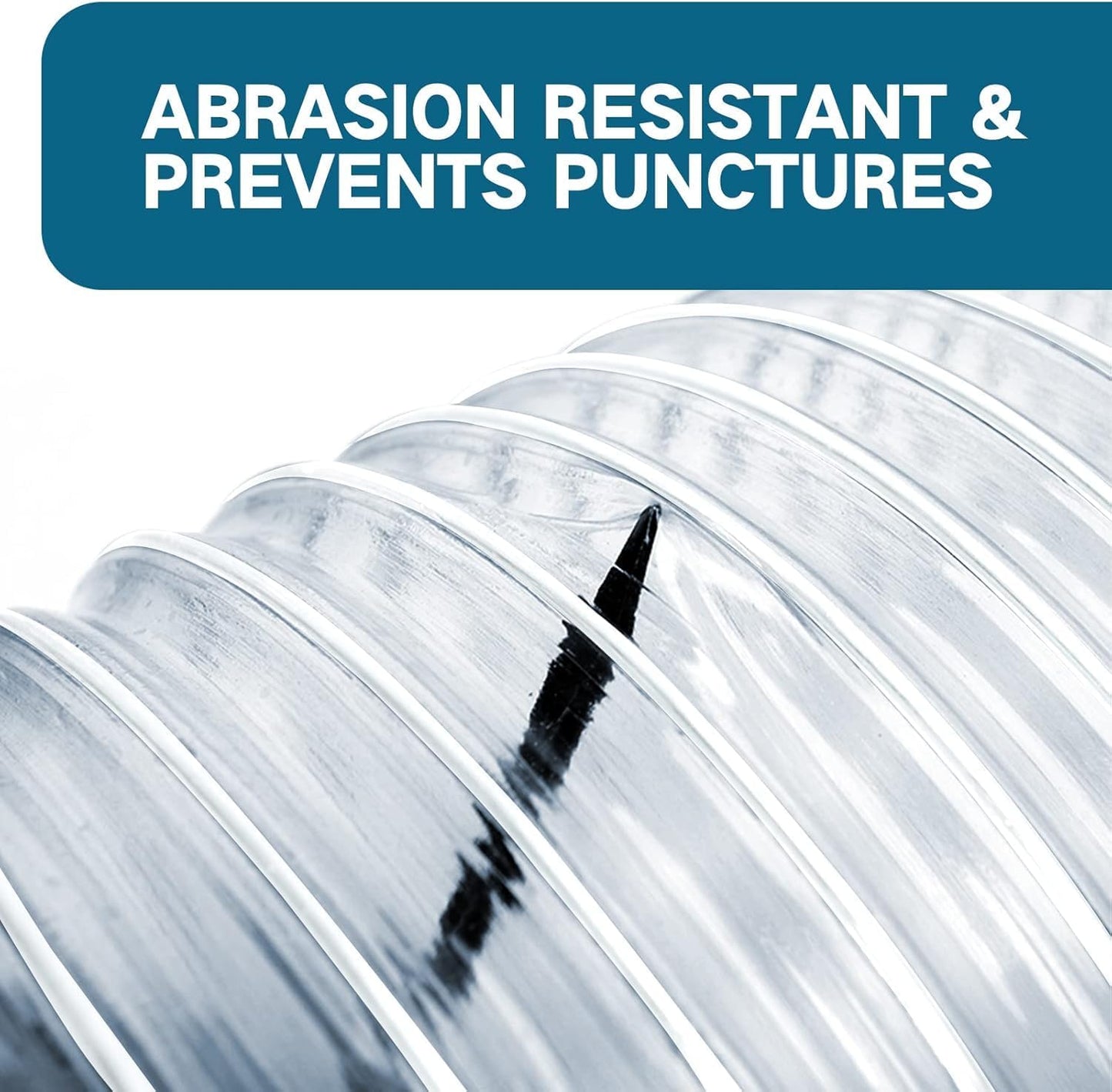 PVC Dust Collection Hose 4" x 20', Puncture Resistant Clear PVC Dust Collection Hose for dust collection systems