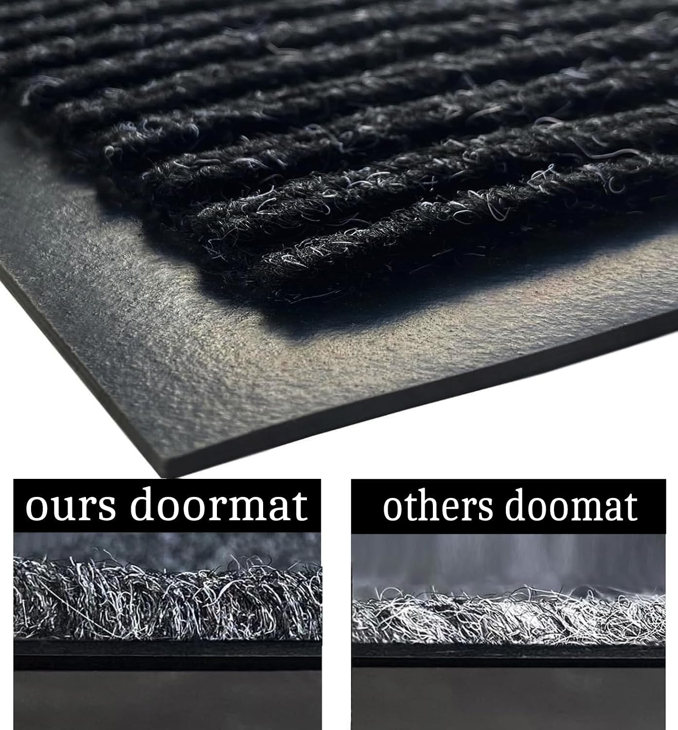 SRDDQLC Door Floor Mat Commercial Grade Large Size Heavy Duty Tough Entry Collection Slip Skid Entrance Mat with Rubber Backing Low Profile (Black, 4x6FT)