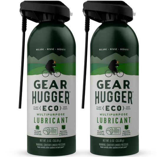 Gear Hugger Multipurpose Lubricant - Eco-Friendly (11 oz, Pack of 2), Rust Remover - Garage Door Lubricant Spray, Door Hinge Lubricant & Lock Lubricant - Plant-Based, No Petroleum, No PTFE