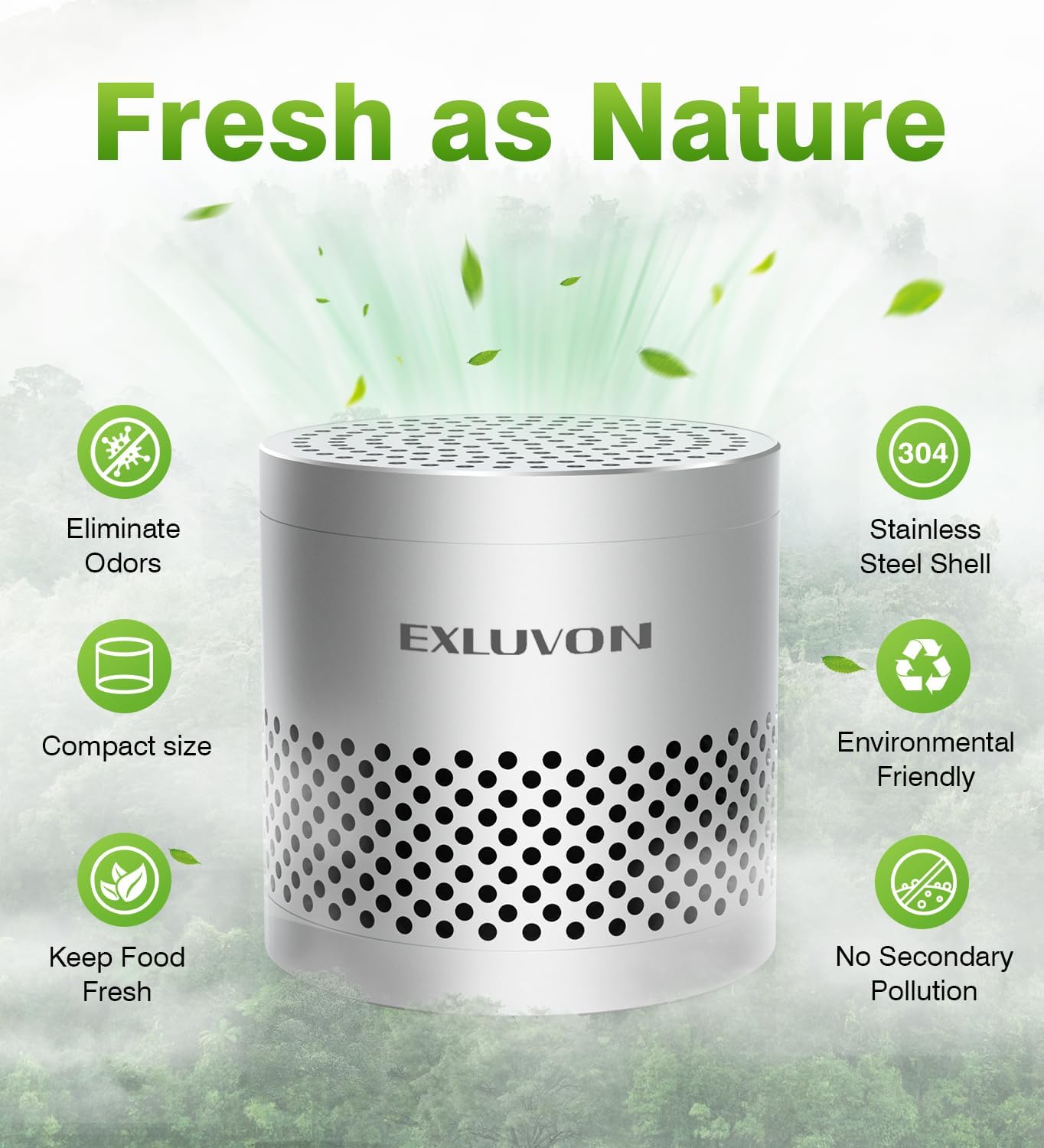 Fridge Deodorizer, Lasts for 10 Years Refrigerator Deodorizer Odor Eliminator,Travel Size Air Purifiers, More Effective Than Baking Soda Bamboo Charcoal Air Purifying Bag, Silver