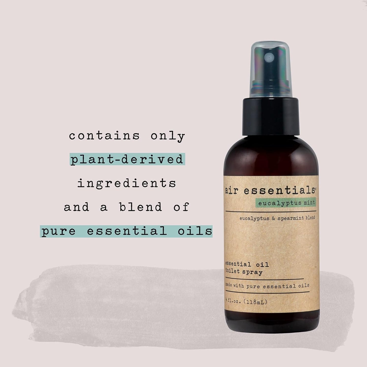 Air Essentials Essential Oil Toilet Spray - Odor Eliminator & Air Freshener - Made with Pure Essential Oils - Eucalyptus Mint - 4 Ounce
