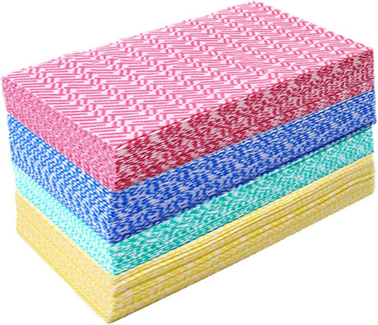 KMAKII Handi Wipe Reusable Cloths - Multi-Purpose Disposable Dish Cloths and Towels, Ultra Absorbent, Fast-Dry, Durable Cleaning Wipes for Kitchen and Home, 4colors, 11.8 x 21 inches, Pack of 80