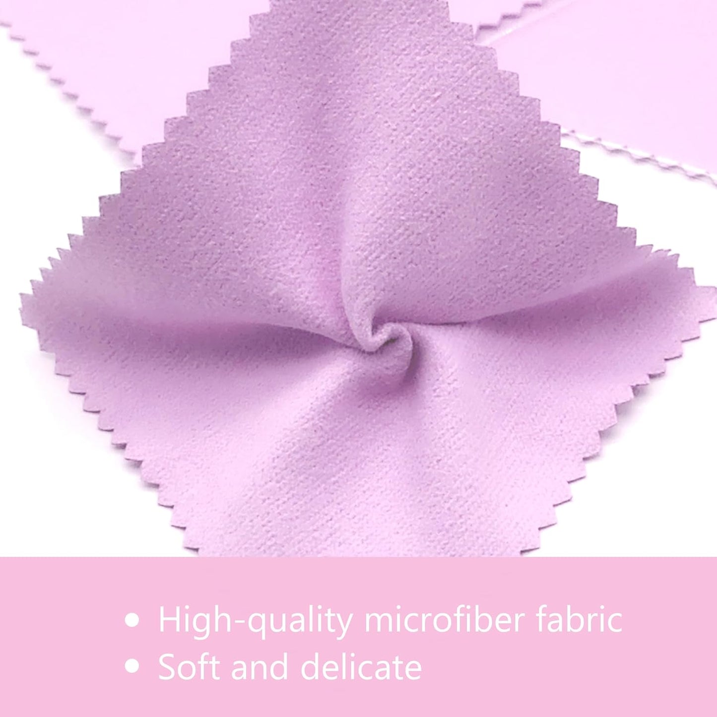 XIAOXINGYUN 120PCS Jewelry Cleaning Cloth Jewelry Polishing Cloths Individually Wrapped Silver Cleaning Cloth for Jewelry Sterling Silver, Gold, Platinum, Coins (3.15" x 3.15") (Light Purple)