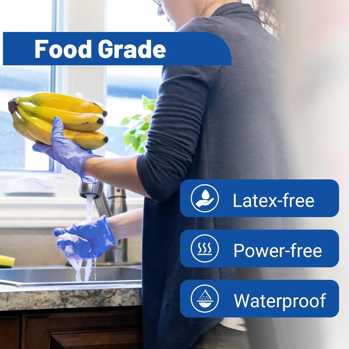 JMU Nitrile Gloves Small Bulk 4000 Count, 3.5 Mil Disposable Gloves Latex-Free, Violet Blue