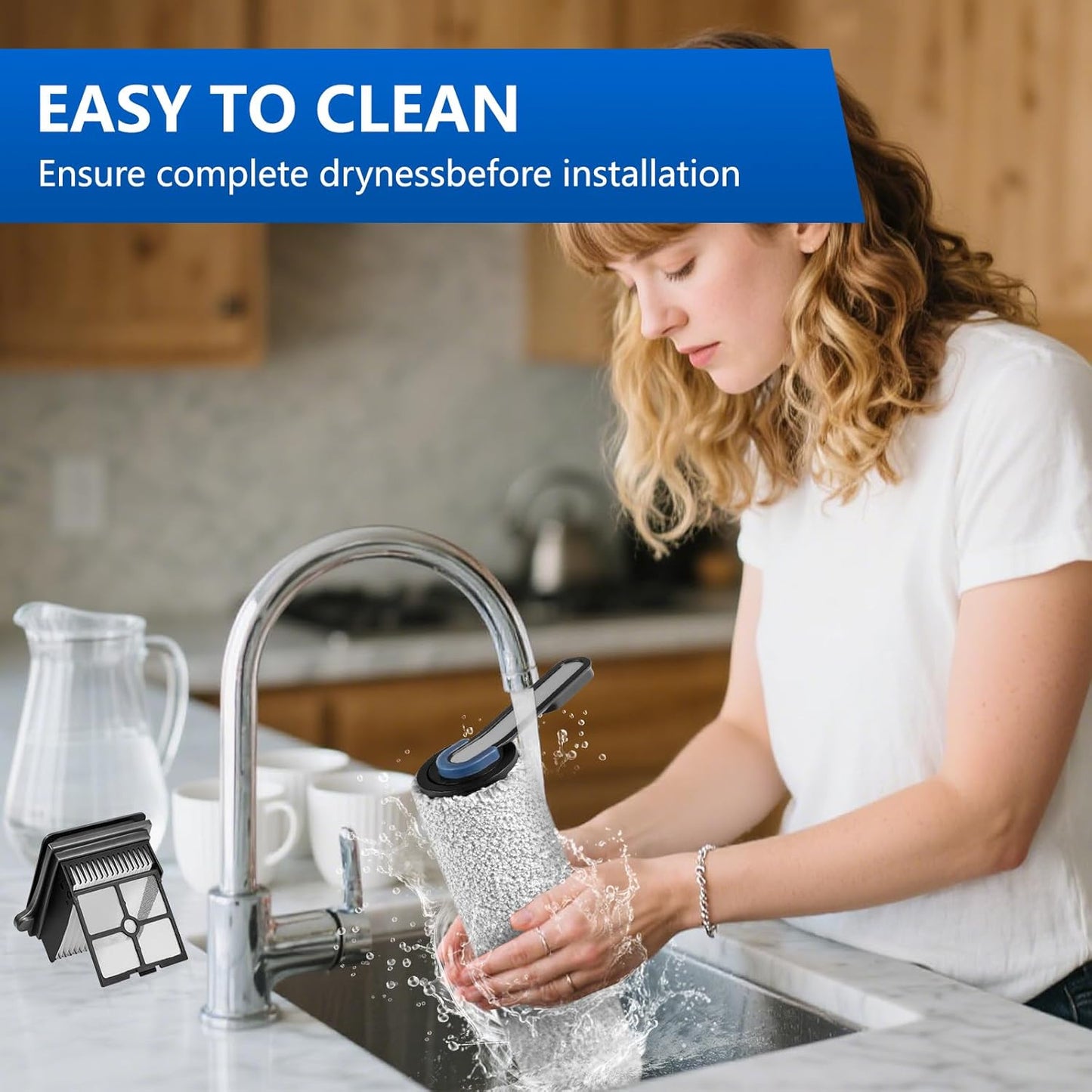 Roller Brush and Filters Replacement Compatible with Tineco iFLOOR 5 Breeze Cordless Vacuum Cleaner,Replacement Parts Include 2 Brush Rollers, 4 Vac Filters