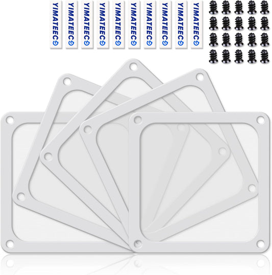 Dust Filter PC 140mm for Computer Cooler/PSU/Routers Nylon 80 Mesh, Magnetic Frame PC Fan Dust Mesh PC Cooler Filter Dustproof Computer Fan Grills (Nylon, 140 * 140mm, 5pcs, White)