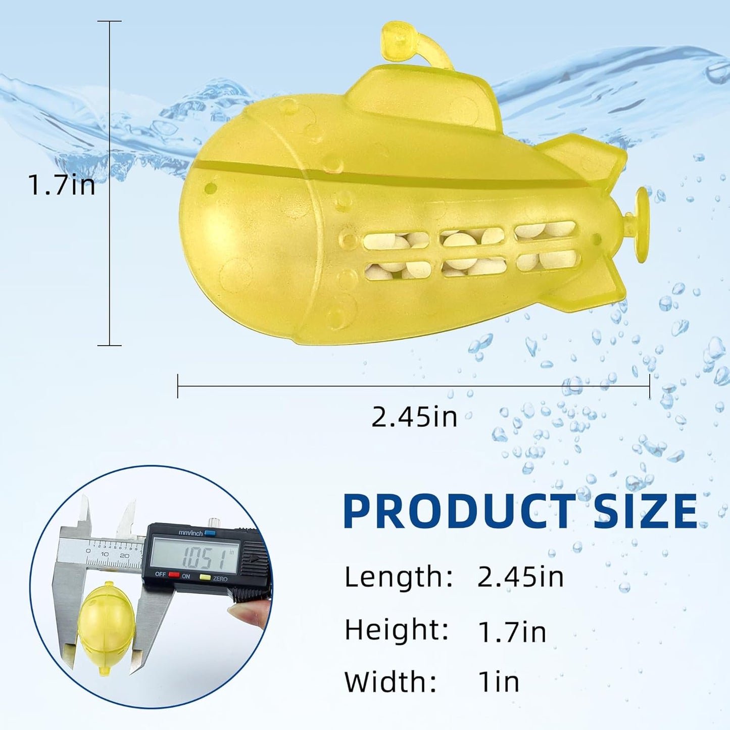AMI PARTS Humidifier Tank Cleaner Small Submarine 18 pcs for Most Humidifier and Fish Tank,Purifies Water,Softens Hard Water(Yellow Universal Humidifier Filters)