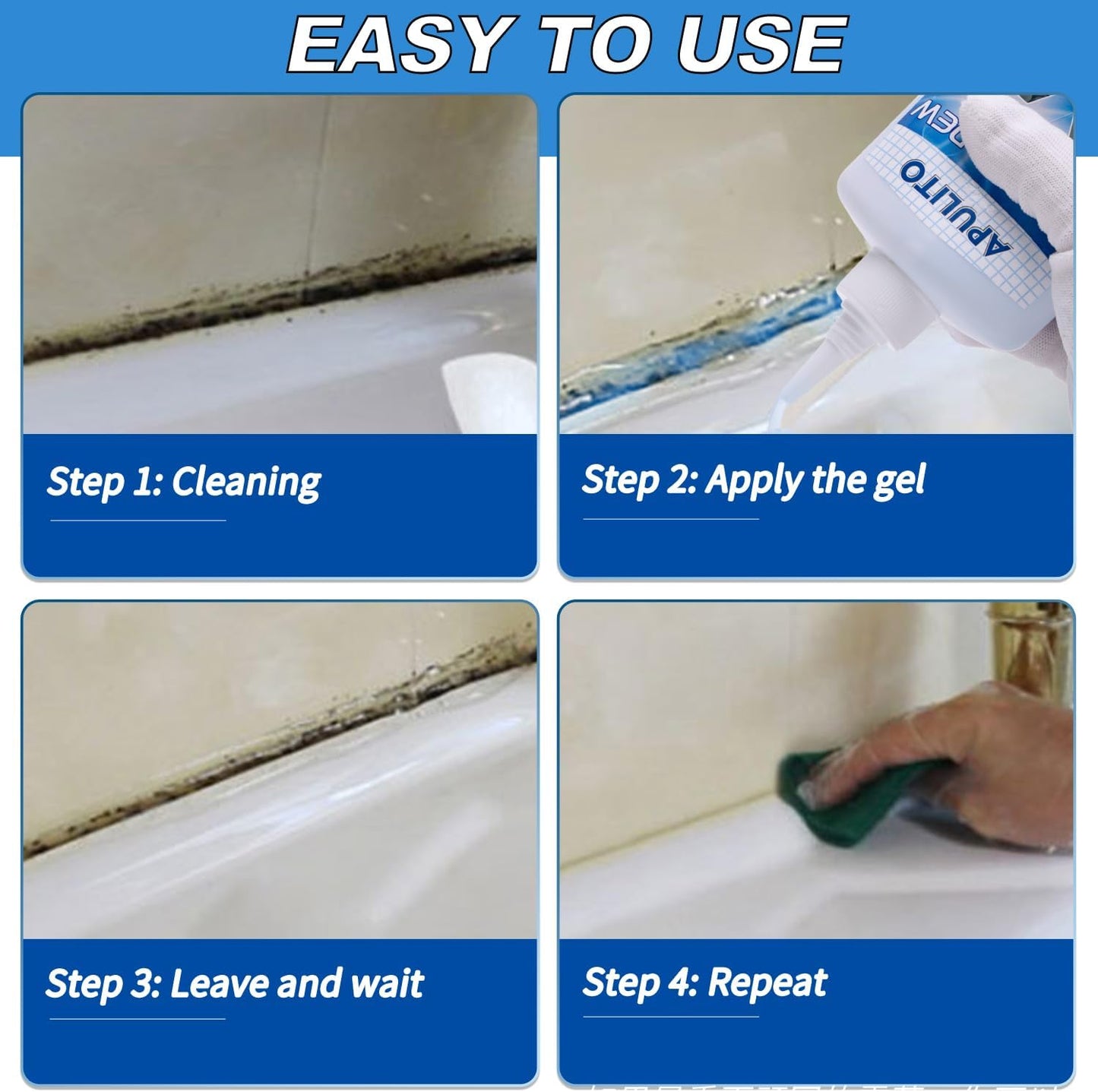 APULITO Household Cleaner Gel Cleaning Gel for Shower Bathroom Tile Sink Kitchen 10 Fl Oz (Pack of 1)