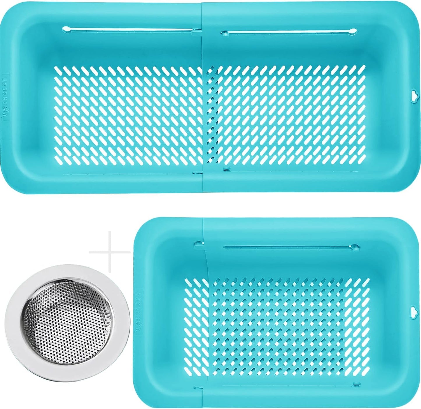 LASSHSWA Collapsible Colander and Strainer for Kitchen, Over the Sink Strainer Basket for Kitchen, Fruit Pasta Food Strainer Expandable Plastic Colander with A Sink Drain Strainer Stainless Steel