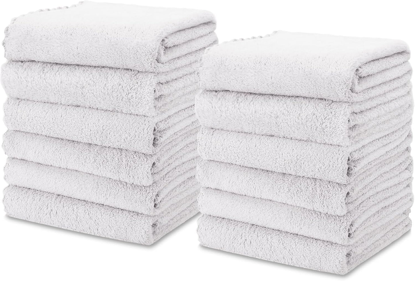 kimteny Kitchen Cloth Dish Towels, 13x28 Inches Premium Dishcloths, Super Absorbent Coral Velvet Microfiber Cleaning Cloths, Fast Drying Rags for Washing Dishes (13x28-12 Pack, White)