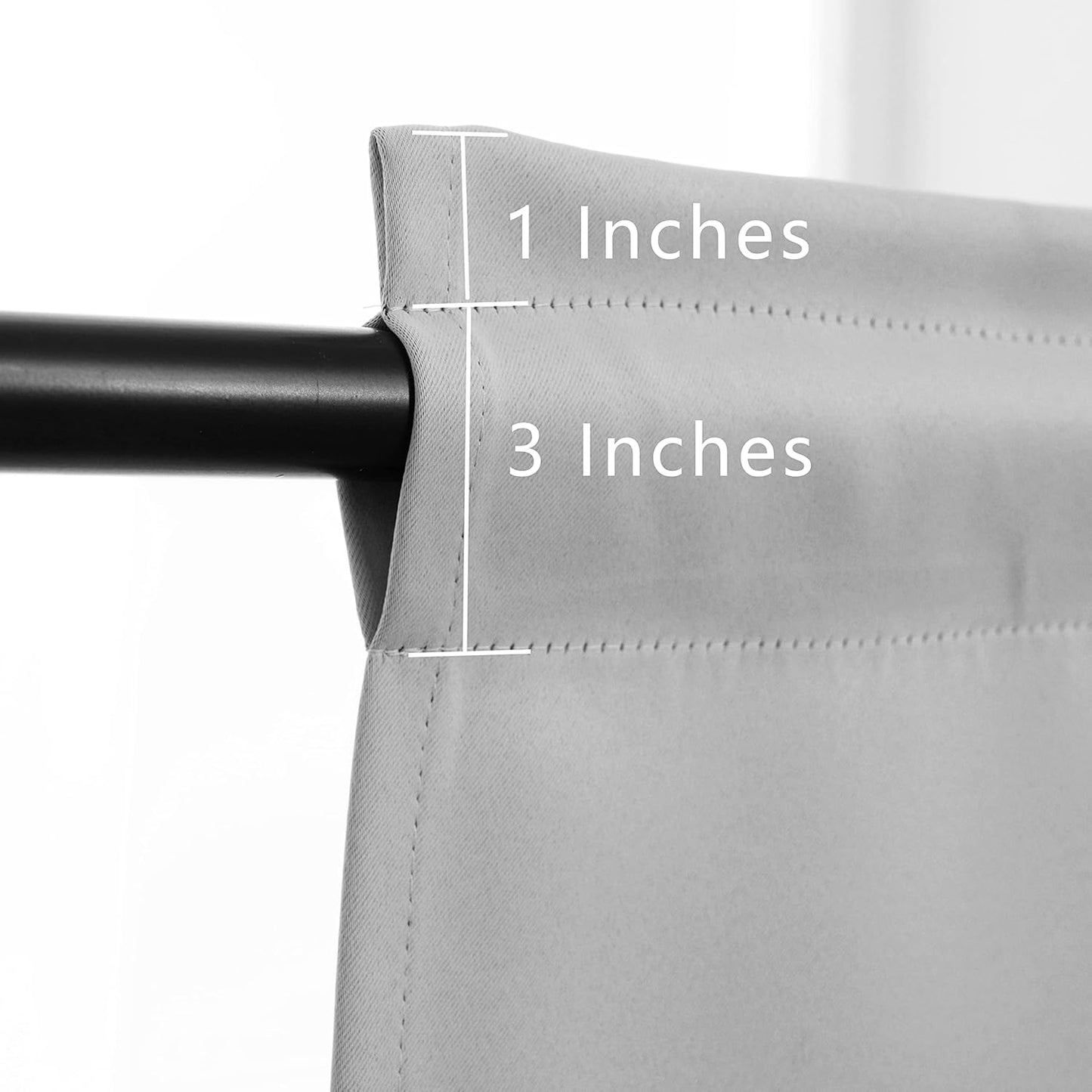 Pickluc Light Grey Cafe Curtain - 30 Inch Length, Half Window, Rod Pocket, Short Blackout, 30" Wide x 30" Long, 2 Panels