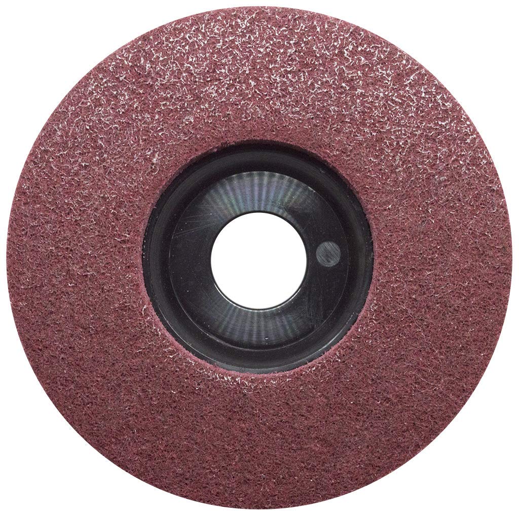 Benchmark Abrasives 4-1/2" Diameter Surface Preparation Non Woven Discs with 7/8" Arbor for Die Grinder Surface Grinding Polishing Burr Finish Rust Paint Removal (Pack of 10) (Maroon - Fine)