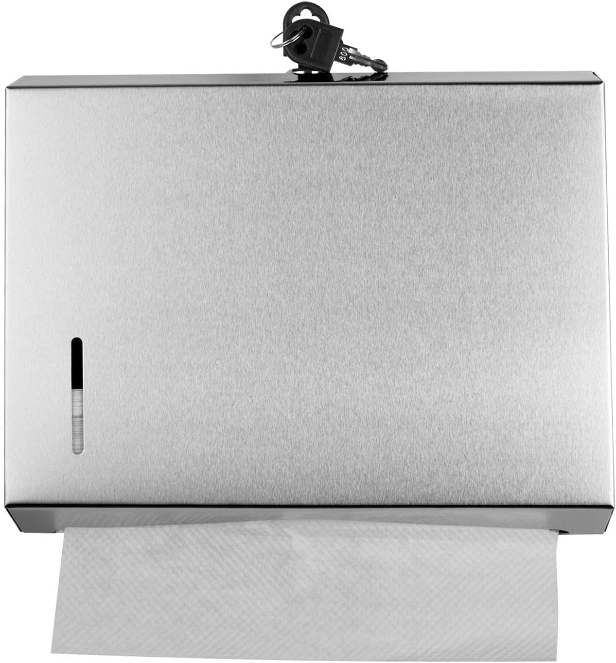 Wall Mounte Paper Towel Dispensers, 10.4" L x 3.3" D x 8.3" H, Stainless Steel C-Fold Multifold Hand Paper Tissue Holder with Lock