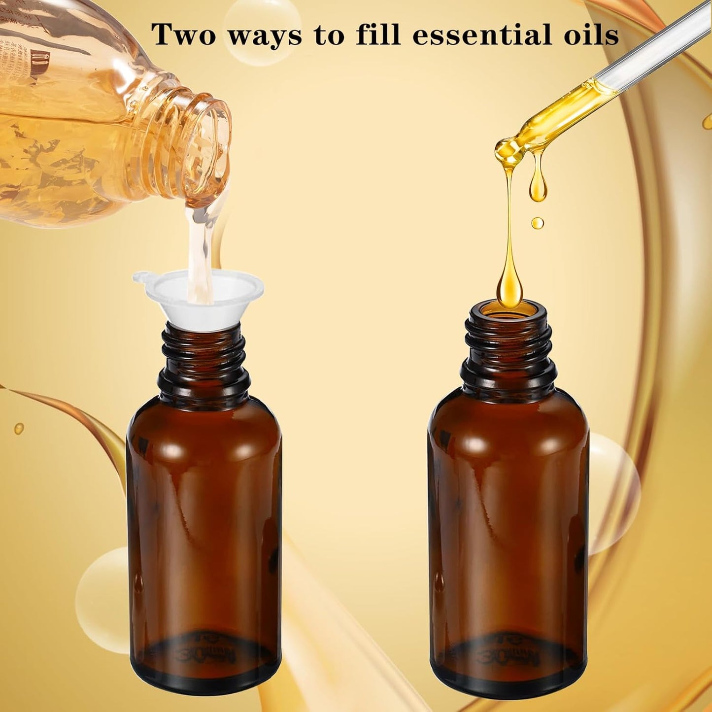 50ML Roller Bottles for Essential Oil, 3 Pack Empty Amber Glass Roller Bottle for Perfume Oil, Roll on Bottles with Stainless Steel Roller Balls, Opener, Funnel and Dropper