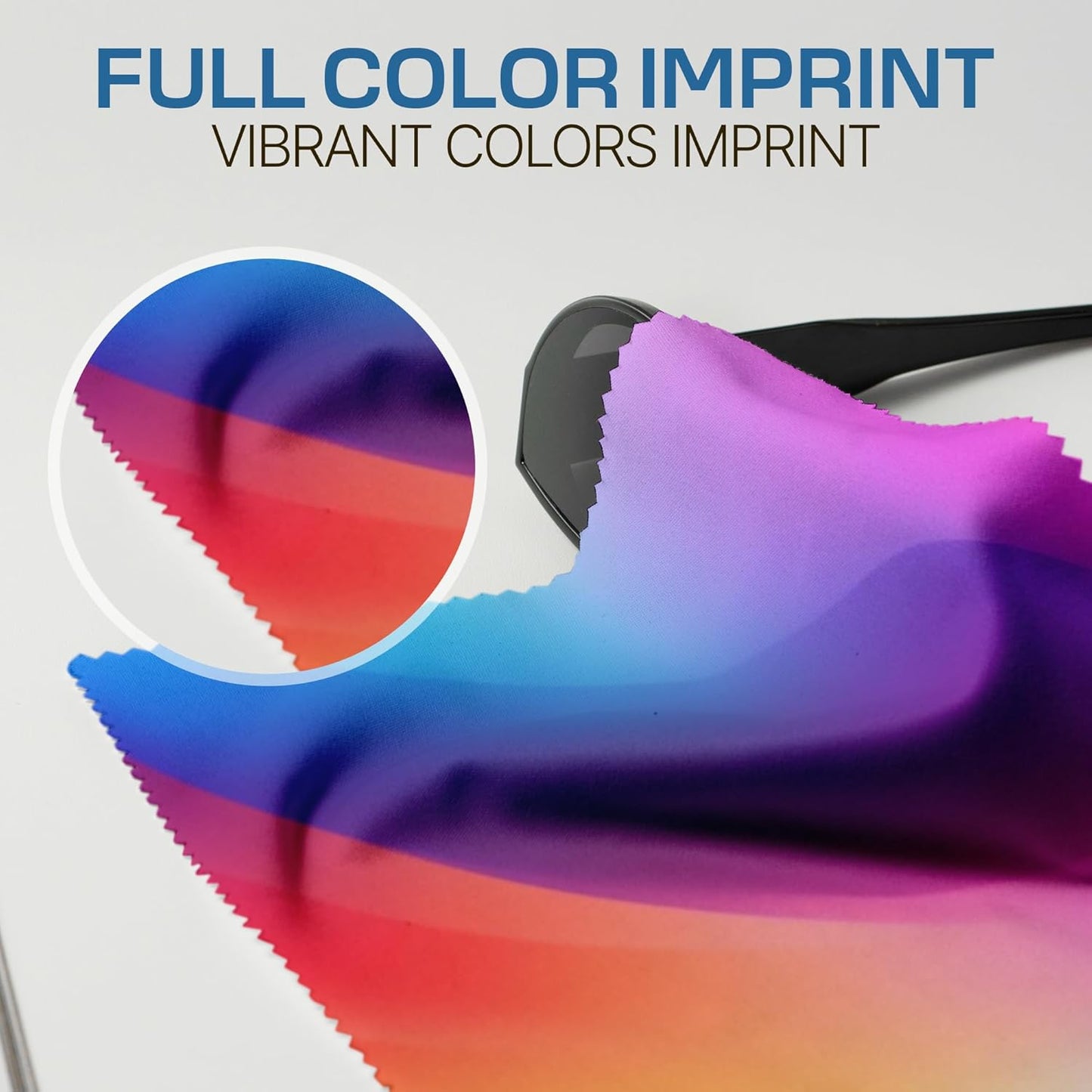 Ships Next Day, Made in USA - Customizable Microfiber Cleaning Cloth - Perfect Eyeglass Cleaner Promotional Gift - Premium Microfiber Lens Wipes - Logo or Image Printed (100 Pack) Single Sided