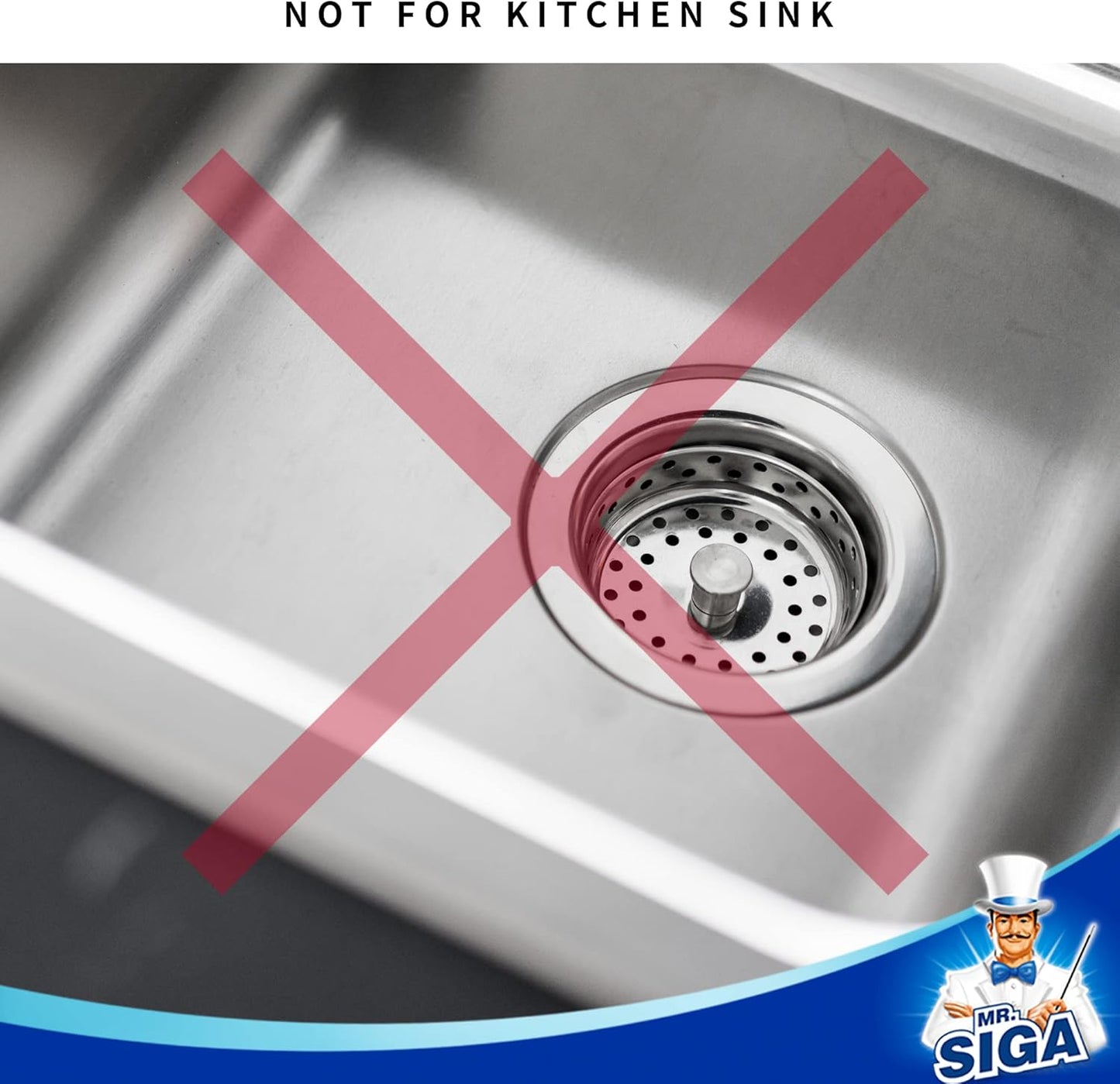 MR.SIGA Bathroom Sink Strainer, Utility, Slop, Bathtub Lavatory Sink Drain Strainer Hair Catcher, Stainless Steel Shower Drain Strainer, Outer Diameter 2.1 inch, Inner Diameter 1 inch, 3 Pack