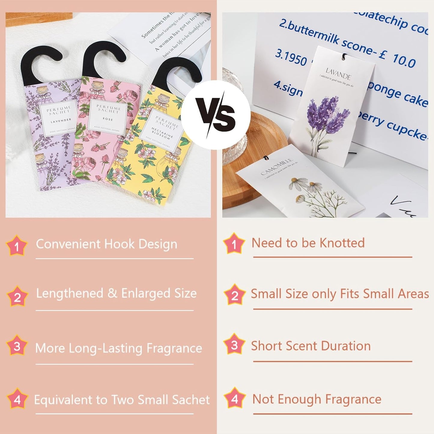 ROSE COTTAGE Large 12 Packs Flower Citrus Hanging Closet Air Freshener Scented Sachets Long Lasting Smell Goods