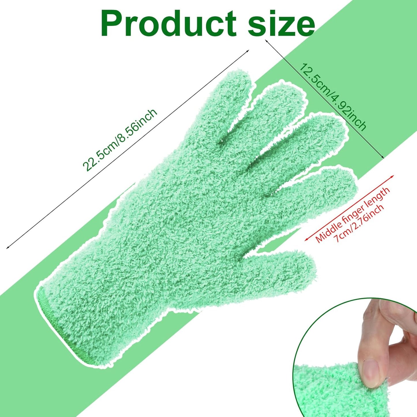 Plant Dusting Gloves, Microfiber Dusters for Cleaning Kitchen Indoor Mitt for House Use Desk Window Blind Screen Wash