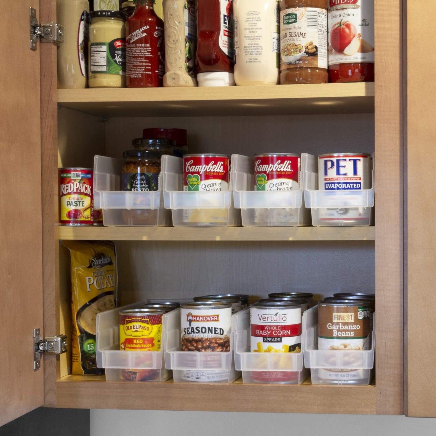 Akro-Mils 30120 Plastic Shelf Bins, Heavy Duty Storage Bins for Garage, Closet, and Drawer Organization, 12-Inch x 4-Inch x 4-Inch, Clear, 24-Pack