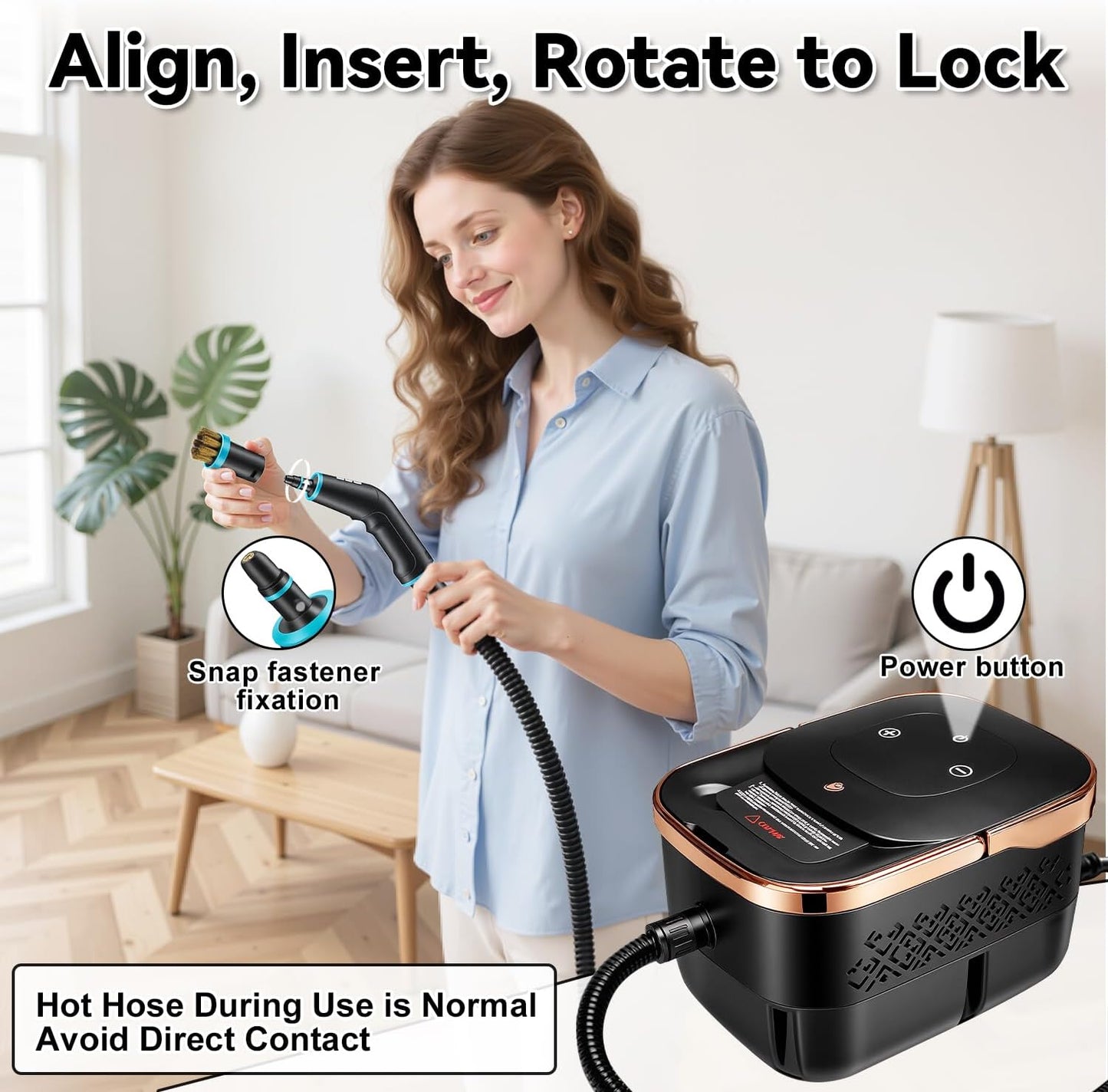 Steam Cleaner for Home, 2500W Portable Handheld Steamer for Cleaning, Large Capacity Tank Pressurized Steam Cleaning Machine for Car, Bathroom, Kitchen, Furniture, Grout, Floor, Tile