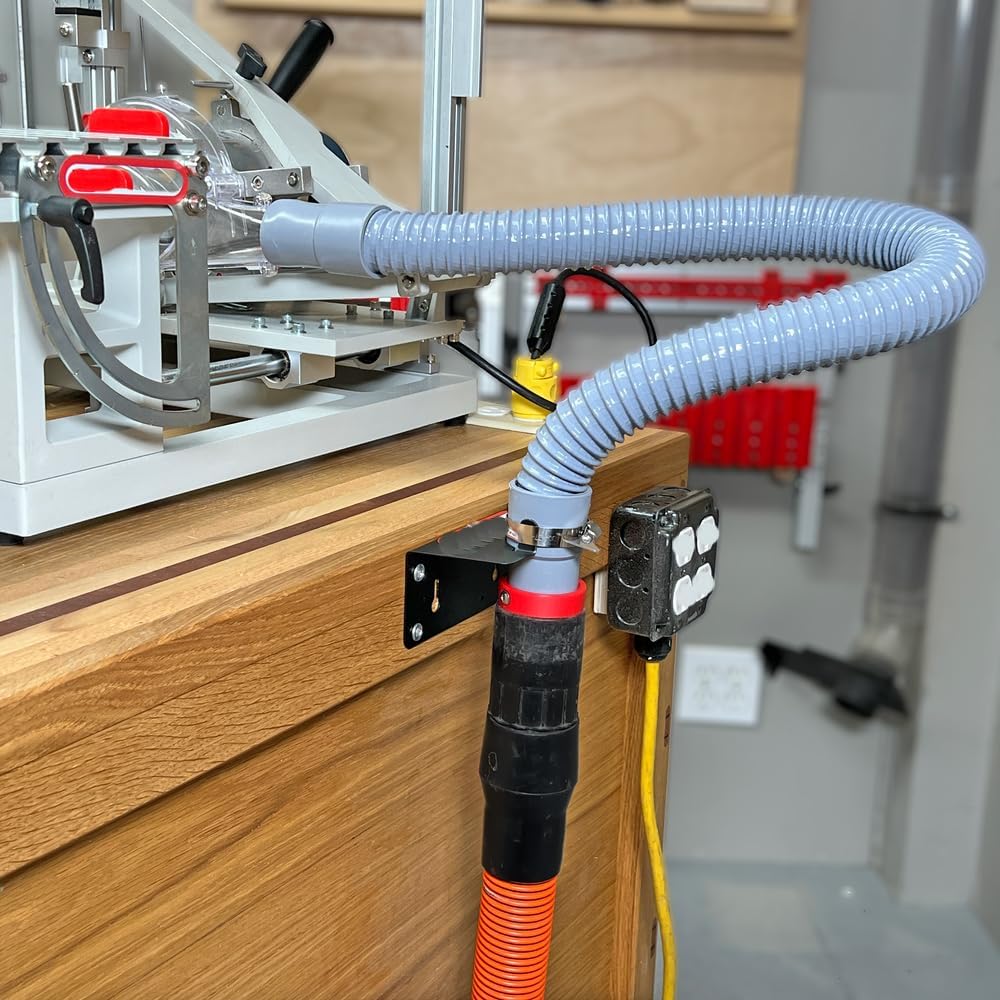 Dust Collection Hose 2 in × 10 ft Heavy Duty Flexible PVC Reinforced Thicken Helix Suction Discharge Corrugated Pipe Hose for Fume Dust Collector Fitting Wood Chip Saw (2 inch gray hose)