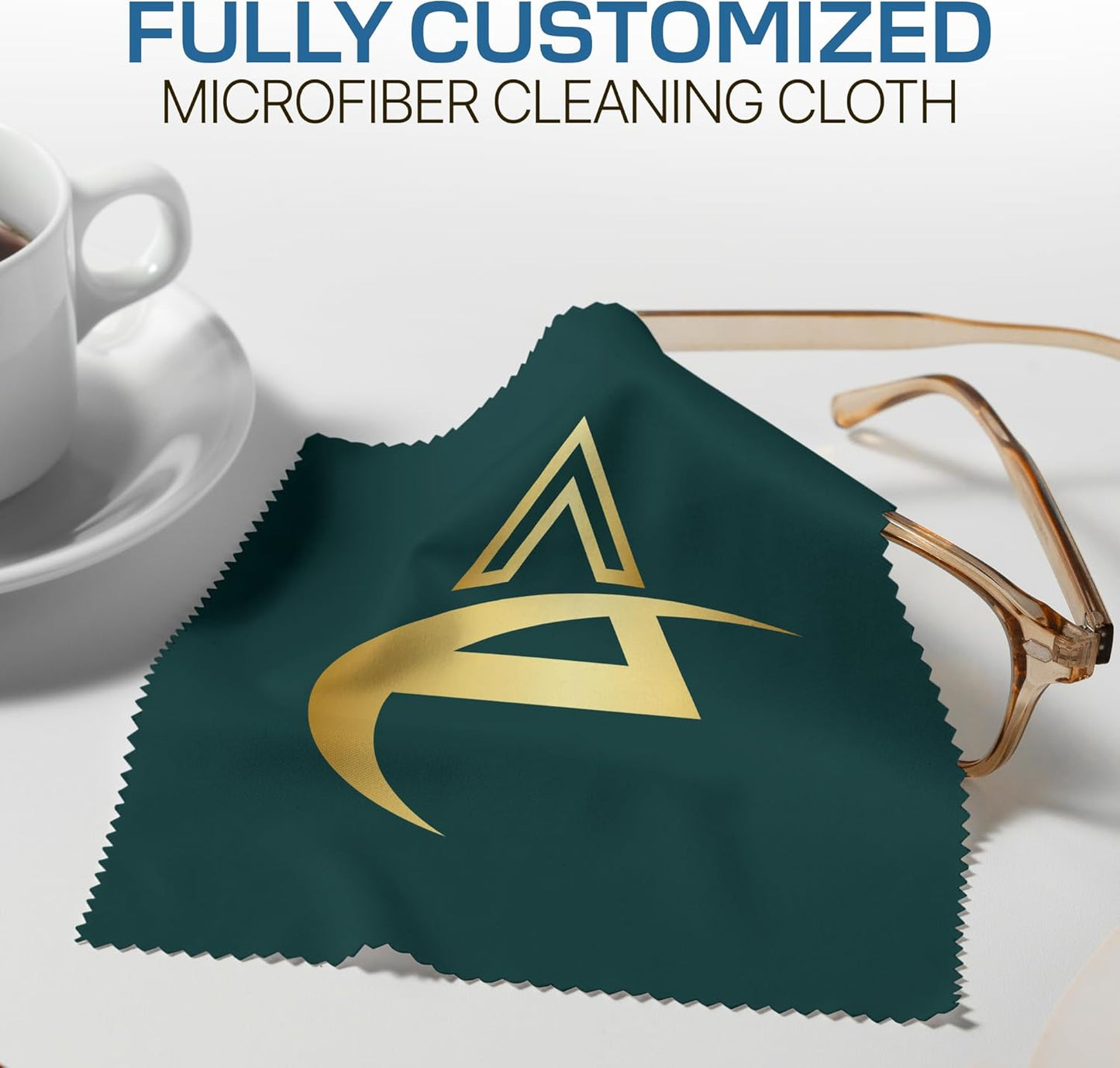 Ships Next Day, Made in USA - Customizable Microfiber Cleaning Cloth - Perfect Eyeglass Cleaner Promotional Gift - Premium Microfiber Lens Wipes - Logo or Image Printed (5 Pack) Single Sided