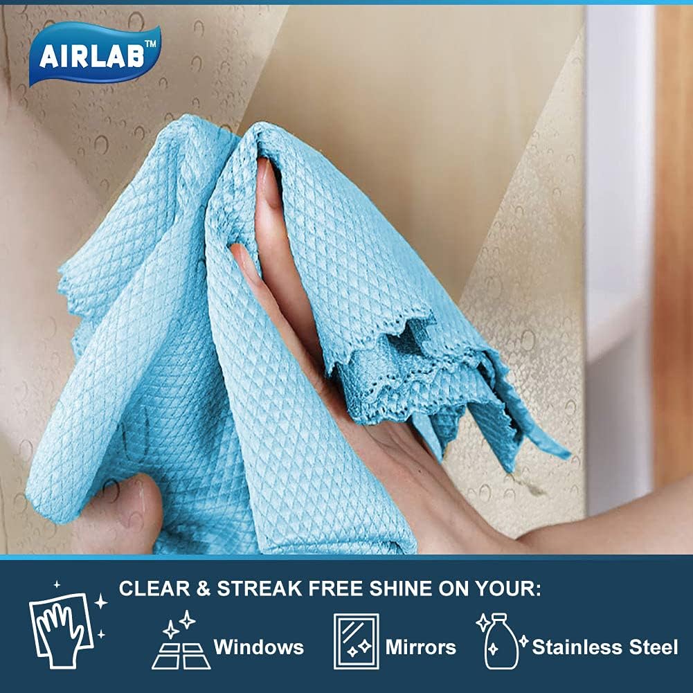 Streak Free Miracle Cleaning Cloths Easy Clean Nanoscale, Pack of 8, 12'' x 16'', Microfiber Polishing Windows Glass Lint Free Rags Stainless Steel Car Kitchen Reusable