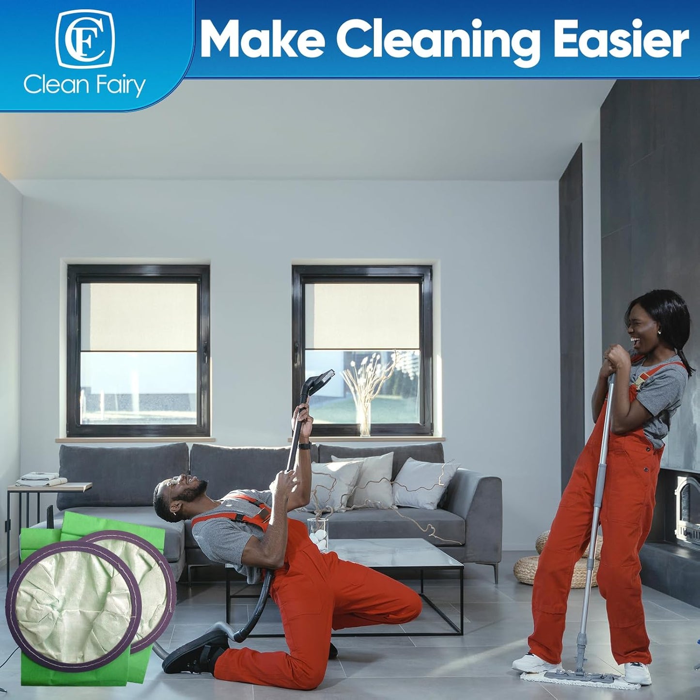 CF Clean Fairy 15pack Vacuum Bags Compatible with ProTeam Aviation Vac QuietPro BP & Super QuarterVac Models Replacement for Part #100431 6Qt Intercept Micro Filter Bag 15.35" long 5.24" wide