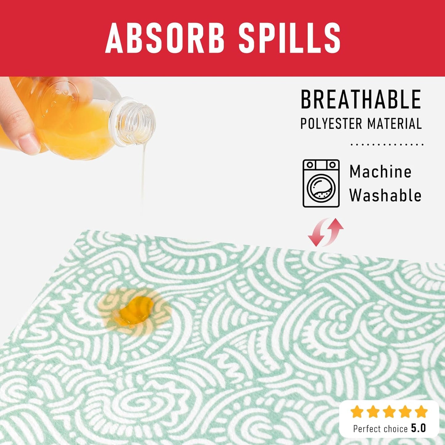 Cooyes 17.7" × 24" Fridge Liners for Refrigerator, Drawer & Shelf Liners for Kitchen Cabinets Non-Adhesive, Breathable Cloth Material, Non-Slip, BPAfree, Machine Washable, Keep Produce Fresh Longer