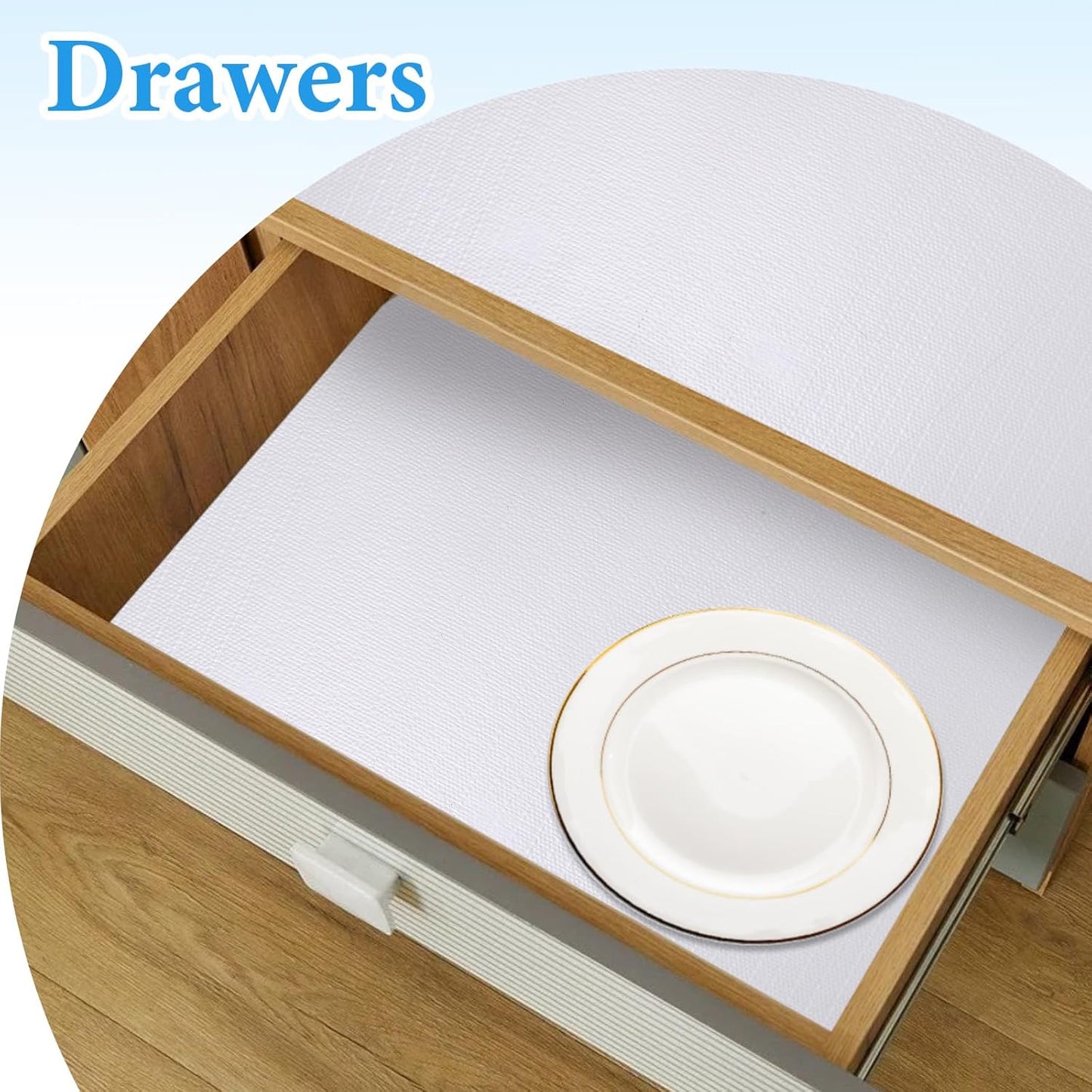 Shelf Liners for Kitchen Cabinets 17in x 30FT Non Adhesive Drawer Liner White Thickened Shelf Liner Paper Strong Non-Slip Easy to Clean for Tool Box Refrigerator with Knife and Tape Measure