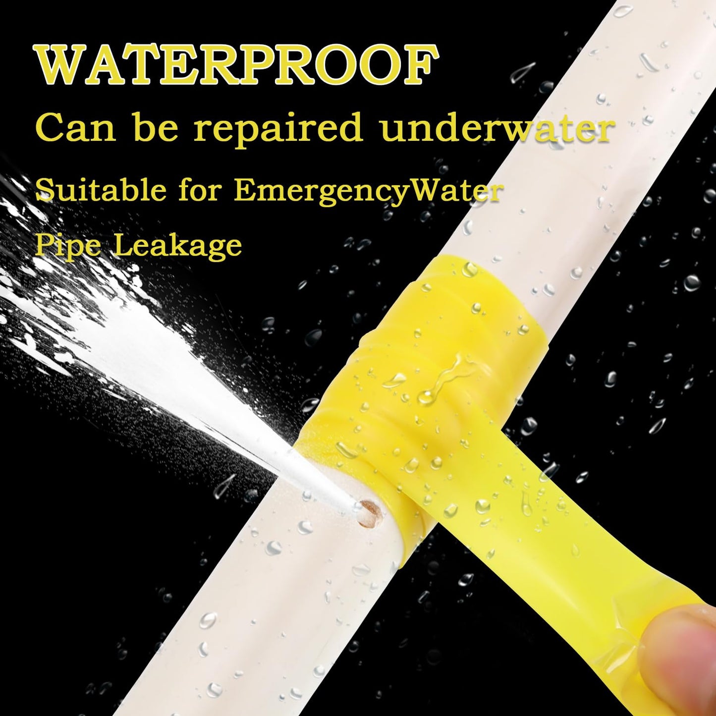 Self Fusing Silicone Tape 1 in x 5' Yellow Waterproof Rubber Leak Proof Sealing Rubber Self-amalgamating Tape for Emergency Hot and Cold Water Pipe Repairs and Tool Fixation