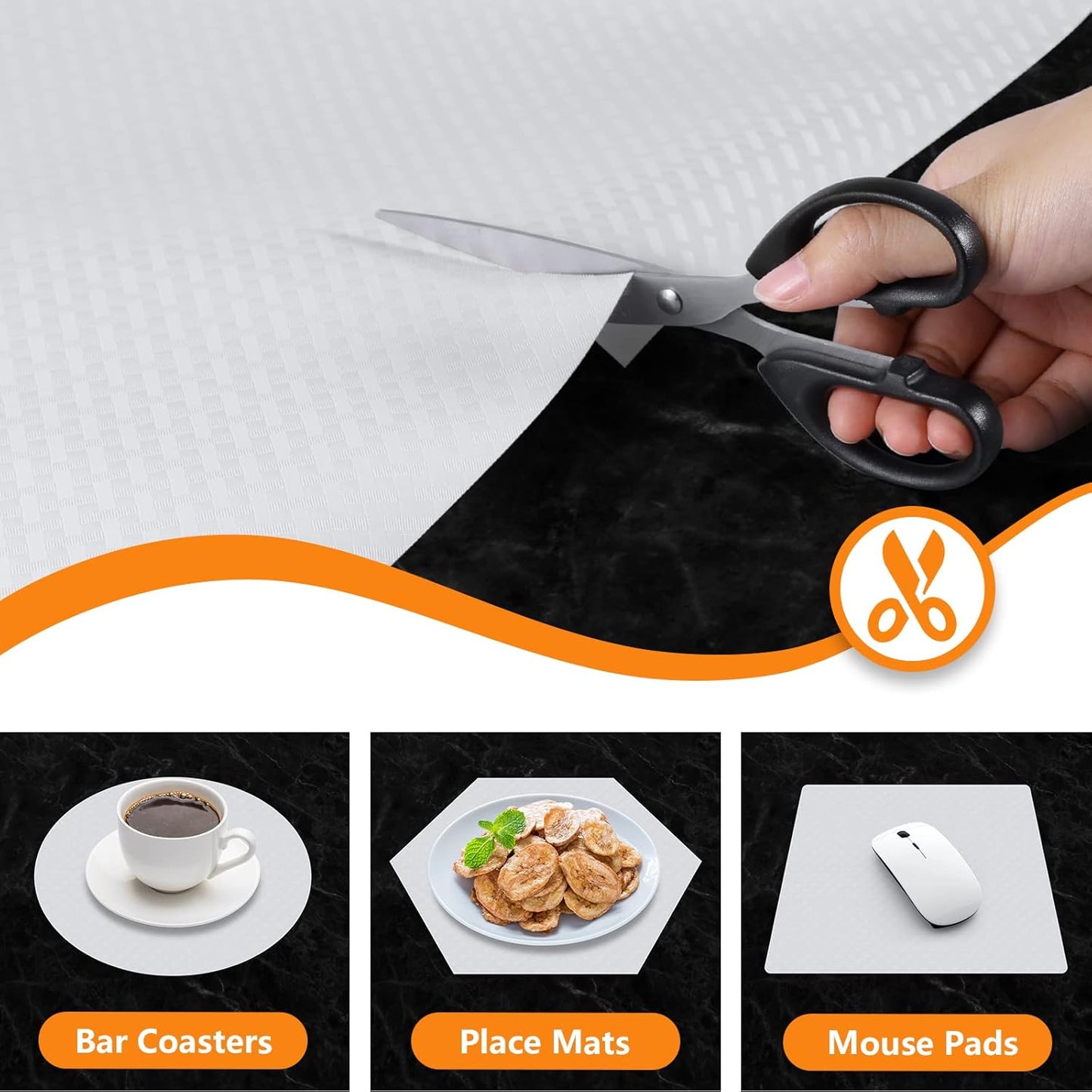 Shelf Liners for Kitchen Cabinets Refrigerator Liners Waterproof Kitchen Cupboard Liner Non-Slip Drawer Mats EVA Material Non Adhesive Fridge Liner for Shelves - White 17.5 x 236.2 Inches x 2 Rolls