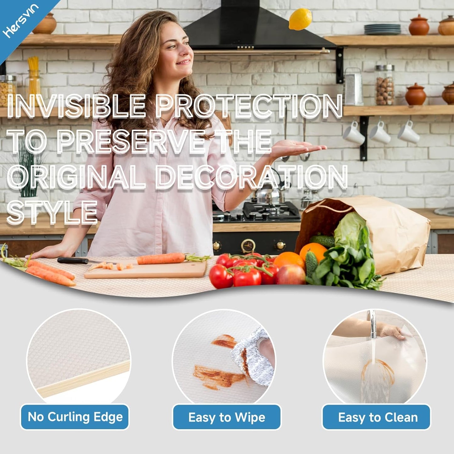 Shelf Liners 20 in x 20 ft EVA Drawer Mats, Non-Adhesive Cupboard Protector, Kitchen Cabinet Lining Fridge Liner (Clear Flat Dot, 50.8x610cm)