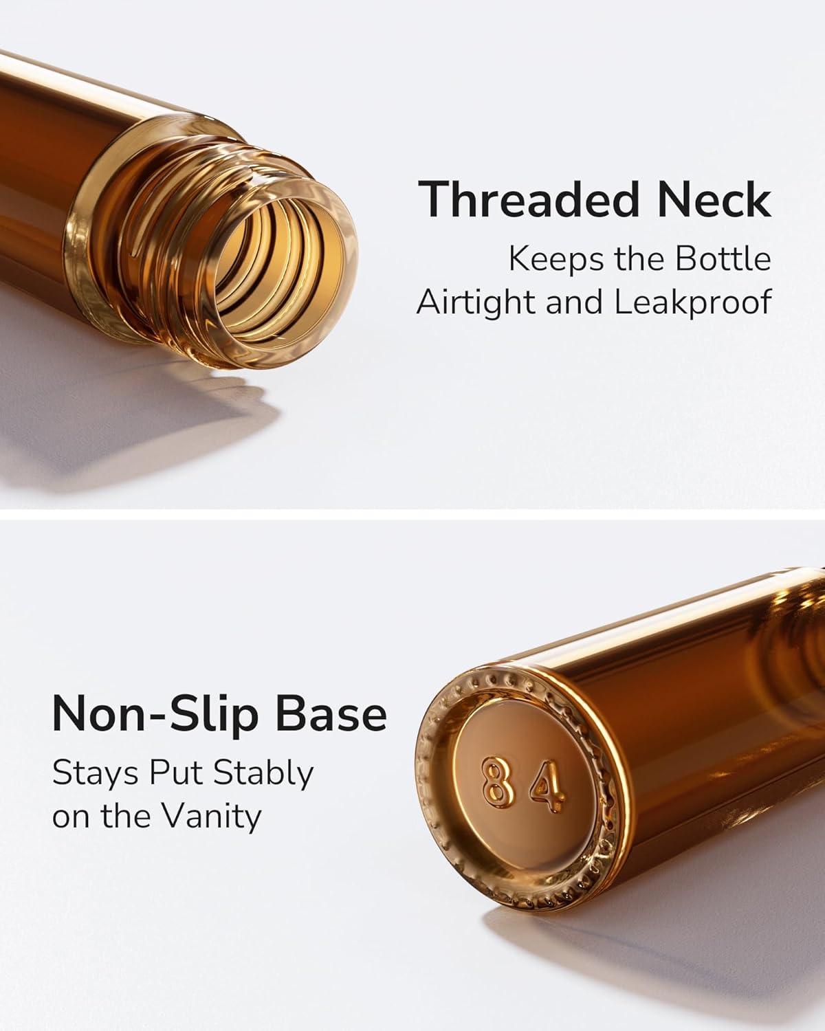 ULG 24-Pack Essential Oil Roller Bottles 10ml, Empty Bottles with Stainless Steel Roller Balls and Waterproof Labels, Amber Roller Balls For Essential Oils