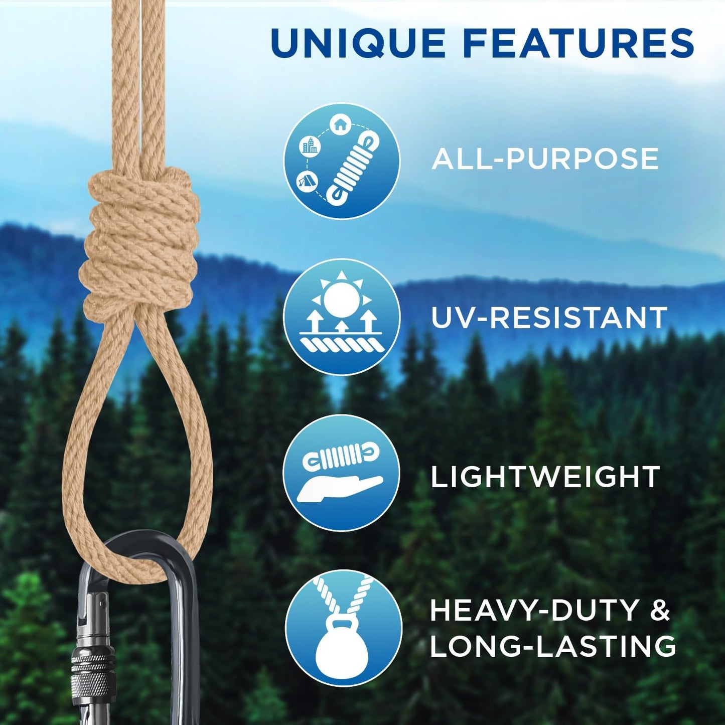 TECEUM Cotton Rope 3/16” (5 mm) – 50 FT – Strong All-Purpose Braided Rope – Natural Cotton – for Crafting, Сamping, Clothes Line, DIY, Indoor & Outdoor Use – Beige