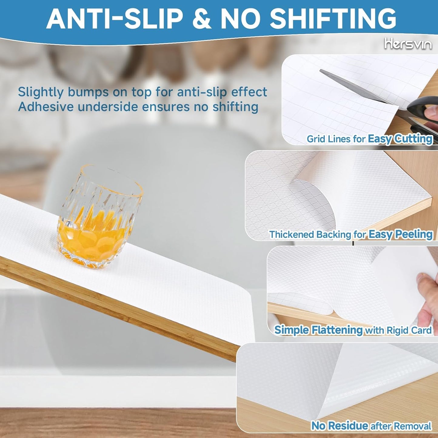 Shelf Liners 14 in x 20 ft Self-Adhesive EVA Drawer Mats, Cupboard Protector, Kitchen Cabinet Lining Fridge Liner (White Flat Dot, 35.6x610cm)