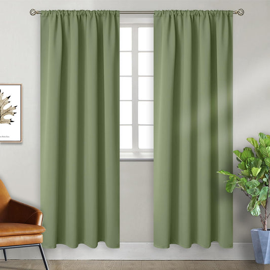 BGment Olive Green Blackout Curtains 84 Inches Length 2 Panels for Living Room - Rod Pocket Thermal Insulated Room Darkening Drapes for Bedroom Dining Privacy, 42 x 84 Inch