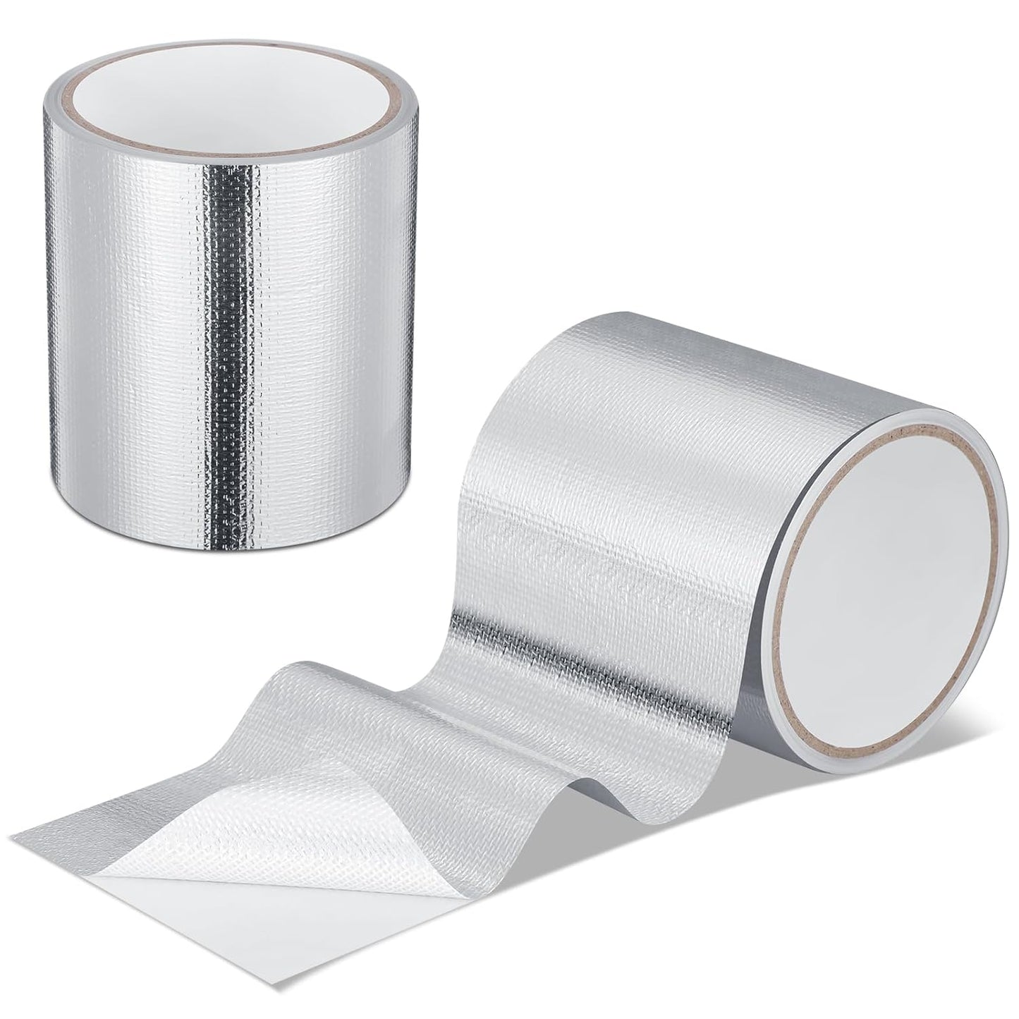 Zonon 2 Rolls Aluminum Foil Tape Heat Shield Tape Barrier Adhesive Reflective Fiberglass Thermal Insulation Reflective Material High Temp Protection(Silver,4 Inch X 16.4 ft)