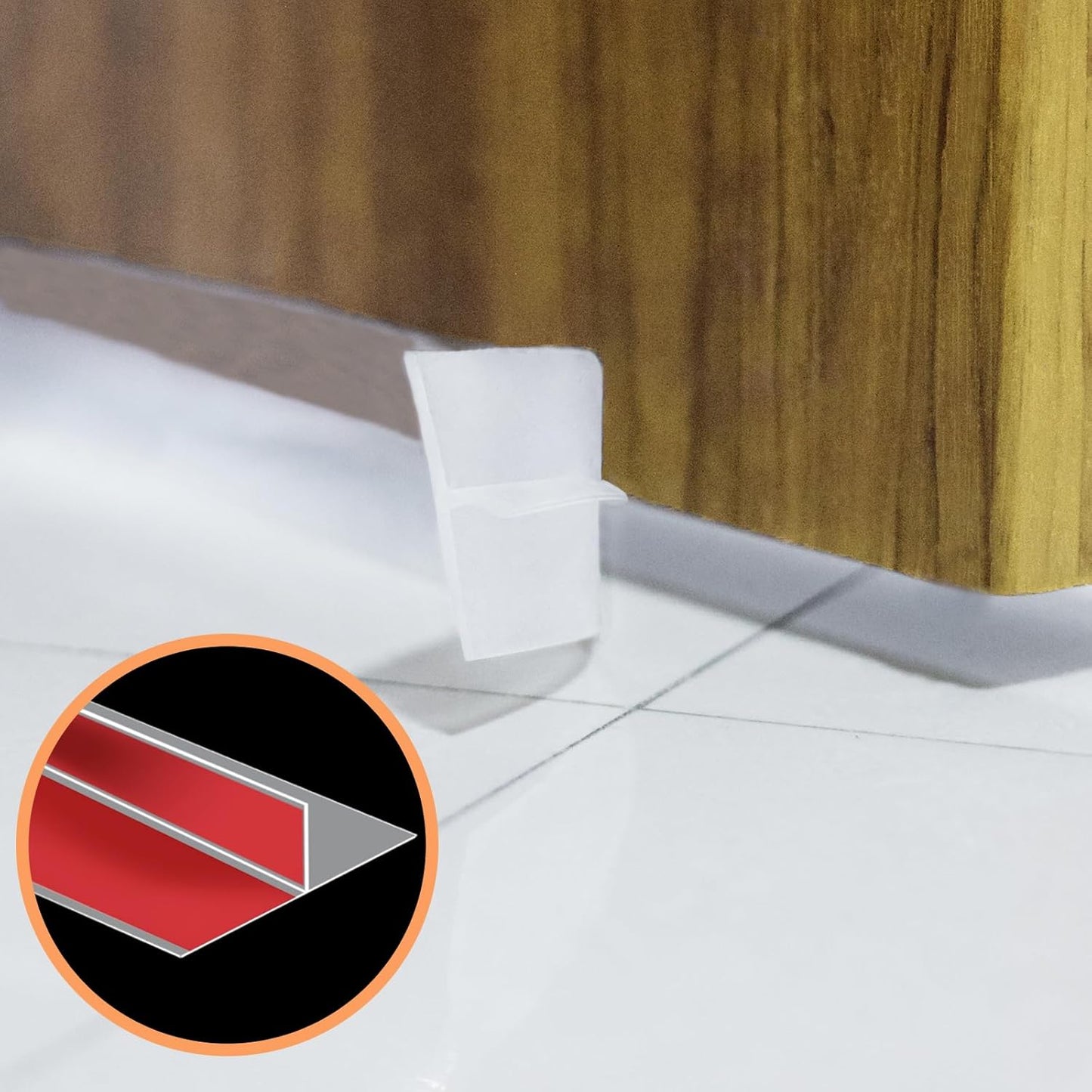 Orghtin T-Shaped Silicone Seal Strip, Clear Door Sealer Weather Stripping, 10Ft Door Draft Stopper