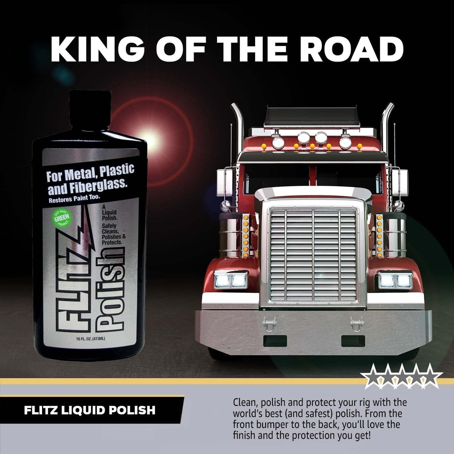 Flitz Multi Purpose Metal Polish Liquid - 16oz Bottle of USA-Made Tarnish Remover - For Aluminum, Chrome, Brass, Nickel, Silver - Non-Abrasive Metal Cleaner and Polish, Restorer (6 Pack)