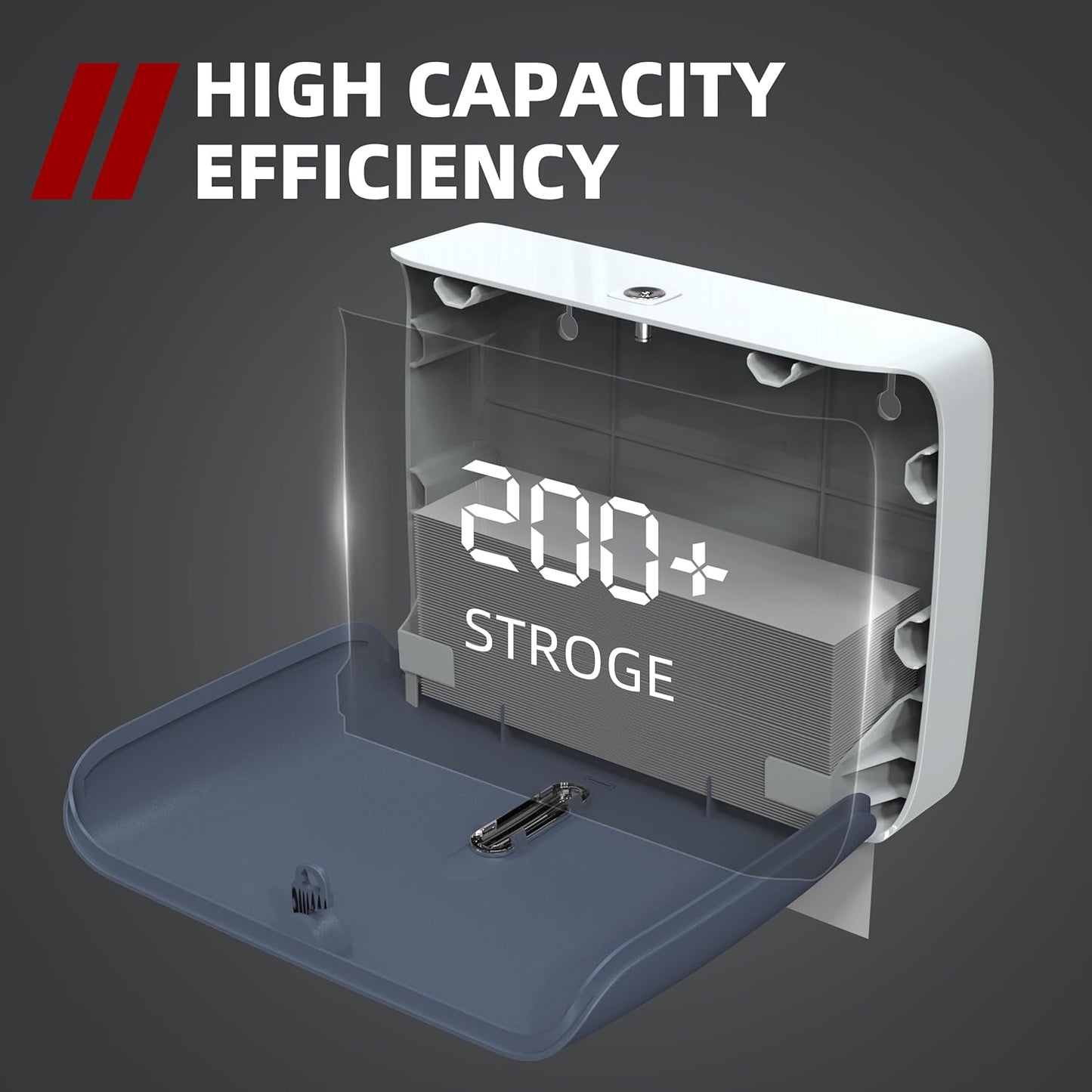 Paper Towel Dispenser Wall Mount,Capacity 200+ Sheets ZFold Tri Fold Blue Adhesive No Drilling or Screws Installation for Home Toilet