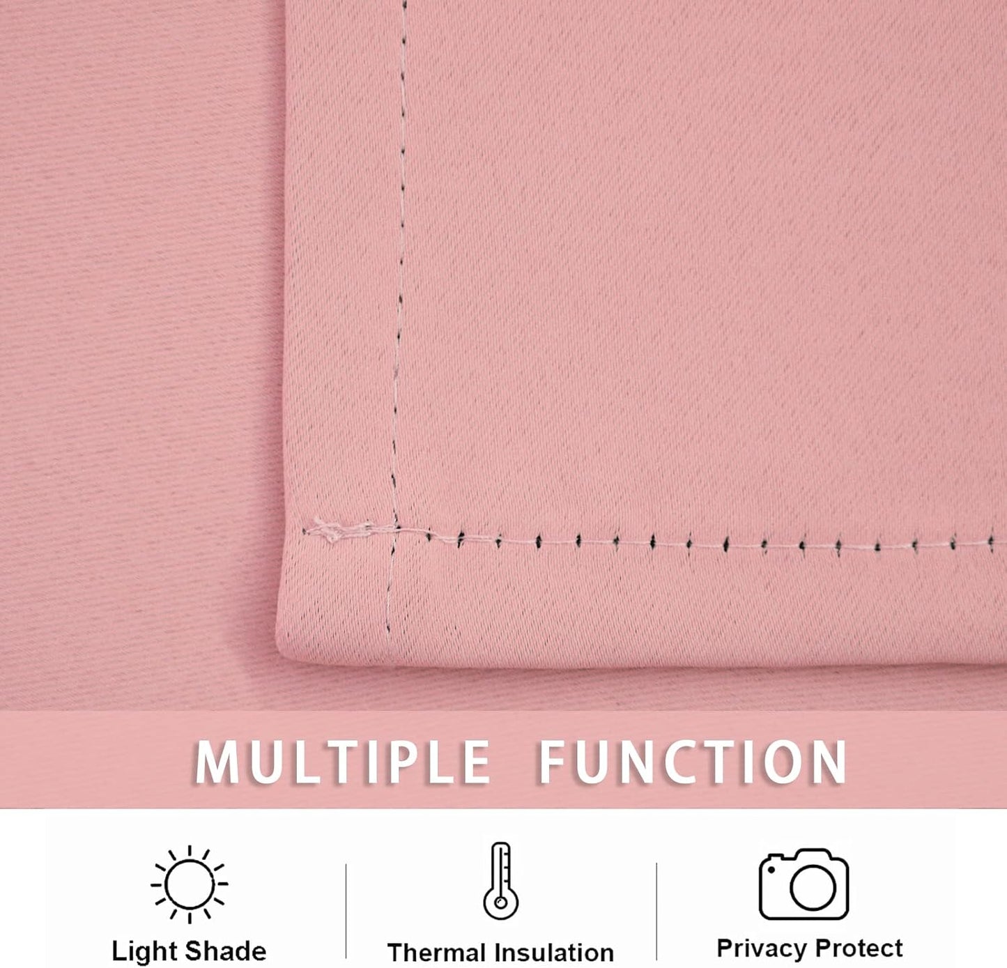 Pickluc Cafe Kitchen Curtains 36 Inches Long 2 Panels, Blackout Tier Curtains with Rod Pocket, Short Black Out Curtain for Small Window, 42" Wide and 36" Length, Set of Two, Powder Pink