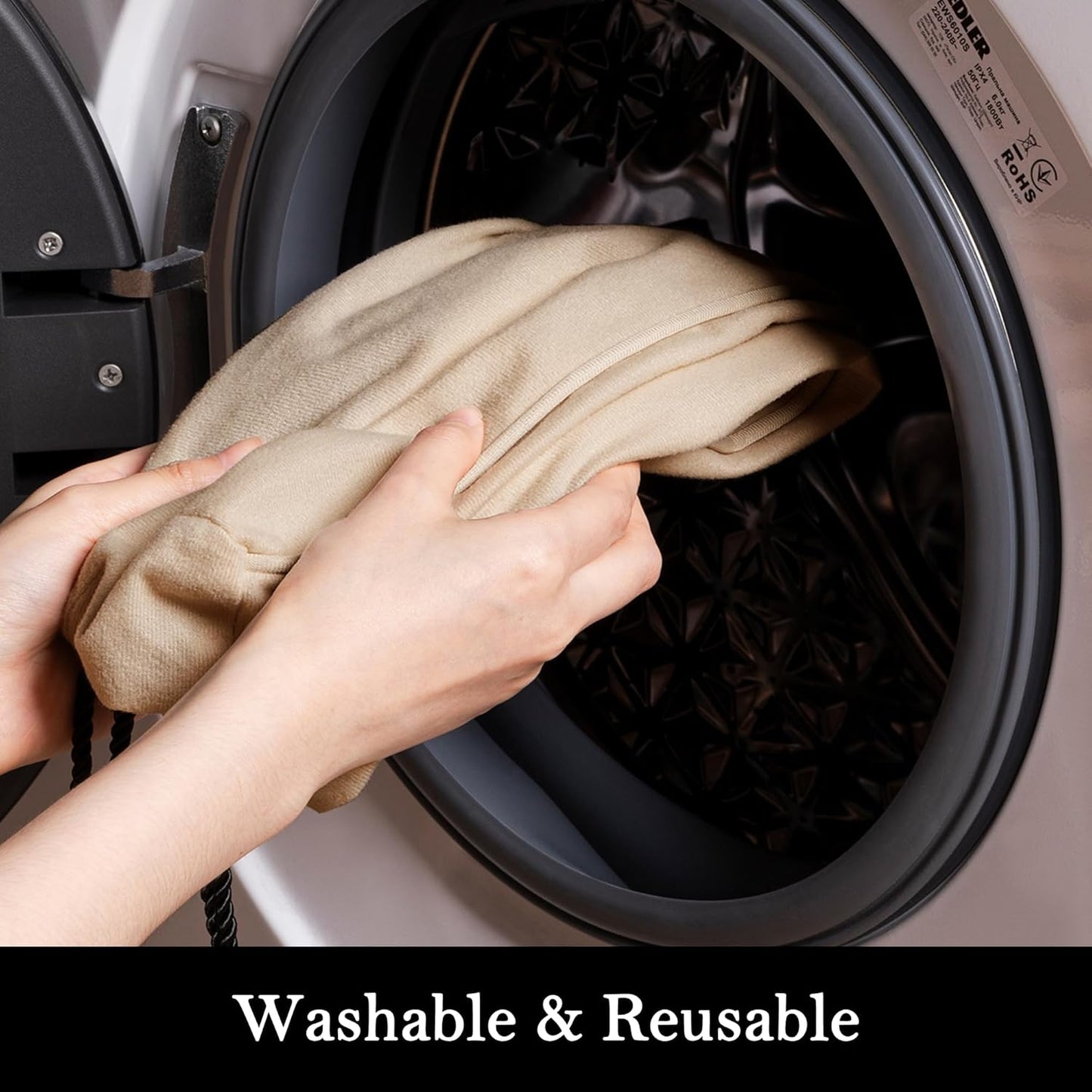 Sunolga 36" Door Draft Stopper Blocks Hot and Cold Air with Removable Washable Cover for Gaps Up to 3", All-Season Seal for Noise, Door Sweep for Bottom of Door and Window, Home Essentials, Beige